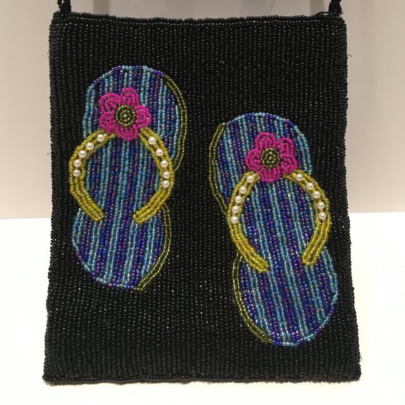 BEADED FLIP FLOP CROSS BODY BAG - Picture 8 of 15